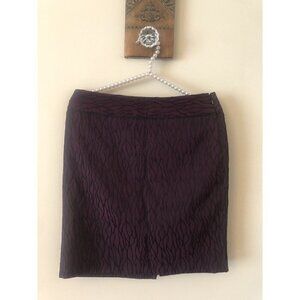 Ann Taylor Womens Size 2 Purple Black Pencil Skirt Textured